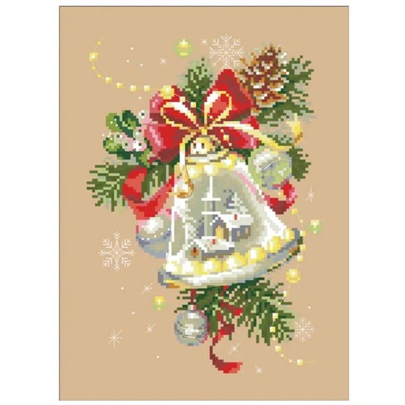 Christmas Bells Cross Stitch Kit Needlepoint complete Kit 433 - Picture 1 of 2